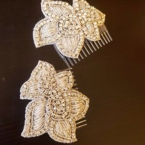 Rhineston flower hair comb